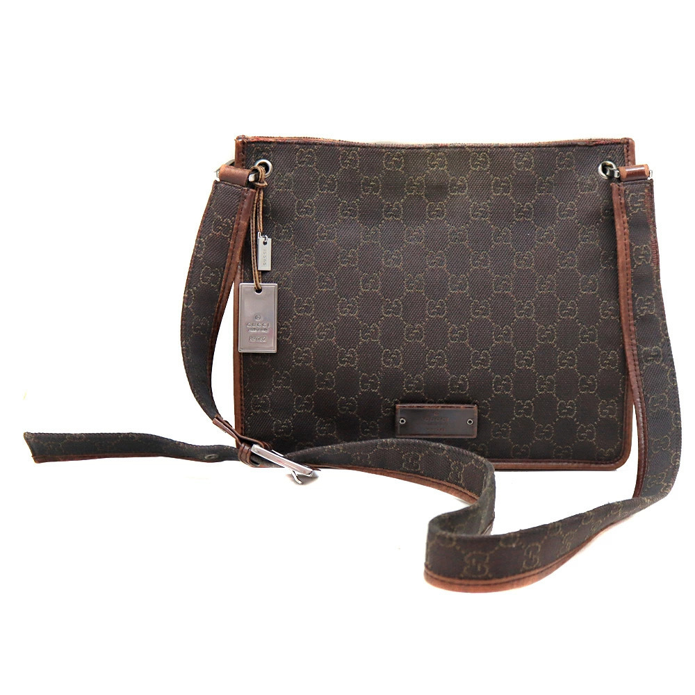 Gucci GG Canvas messenger bag logo Brown
